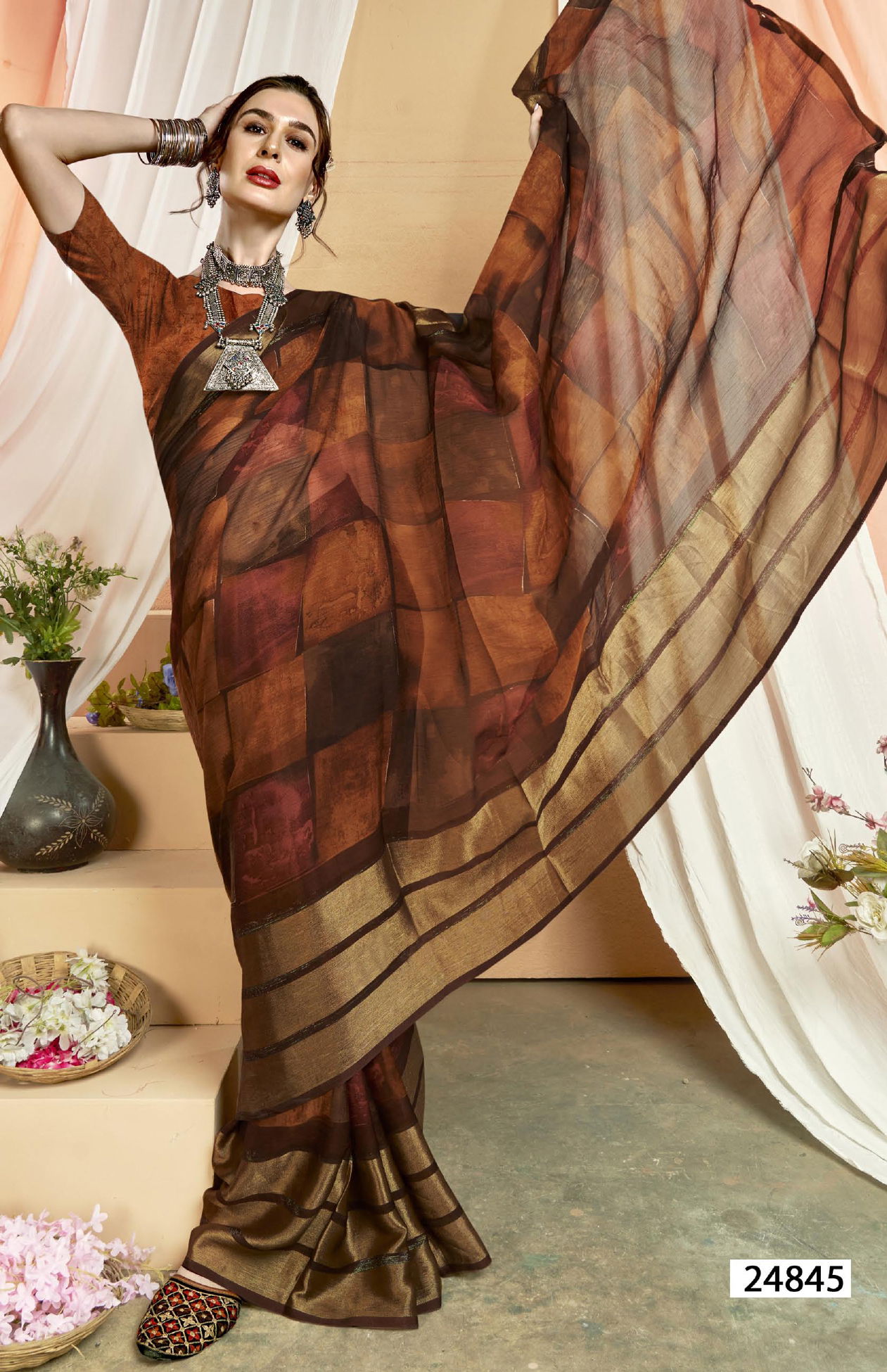 Waterfall Vol 12 By Vallabhi Printed Designer Chiffon Sarees Wholesale Shop In Surat
